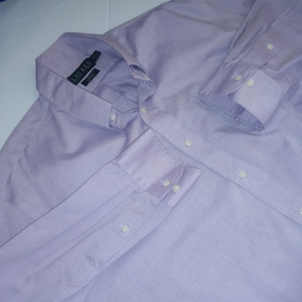 Lauren Ralph 17 34/35 BLACK LABEL Mens Dress Shirt Purple Lavender Classic